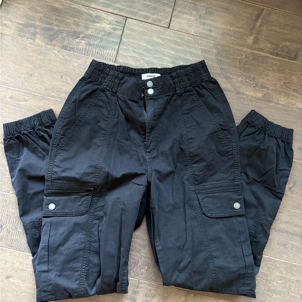 Garage Black Cuffed Cargo Pants